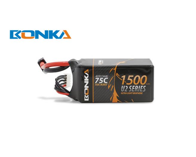Bonka U2 Series 1500mAh 75C 4S1P 14.8V Lipo Battery XT-60 Plug
