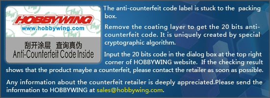 Hobbywing Counterfeit Warning